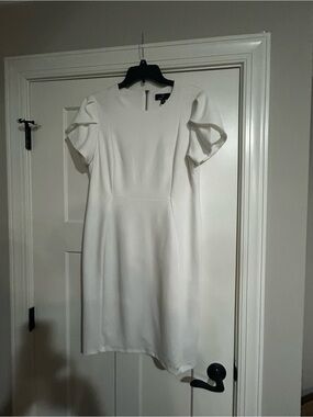 Ronni Nicole White Puff-Sleeve Mini Dress